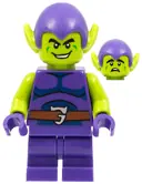 Minifigurka: SH0803:  Green Goblin - Lime Skin, Dark Purple Outfit, Medium Legs, Dark Blue Stomach