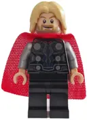 Minifigurka: SH0804:  Thor - Spongy Cape with Single Hole, Black Legs, Tan Tousled Hair