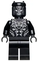 Minifigurka: SH0807:  Black Panther - Dark Silver Armor, White Eyes