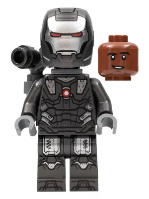 SH0819:  War Machine - Pearl Dark Gray and Silver Armor with Backpack