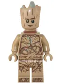 Minifigurka: SH0836:  Groot, Teen Groot - Dark Tan with Neck Bracket