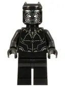 Minifigurka: SH0839:  Black Panther - Dark Silver and Dark Bluish Gray Armor Contours
