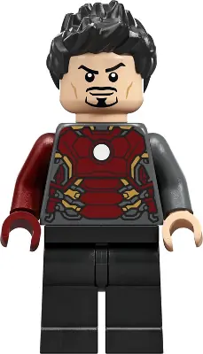 SH0850:  Tony Stark - Dark Bluish Gray Iron Man Suit with Dark Red Right Arm