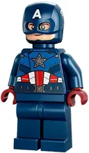 Minifigurka: SH0852:  Captain America - Dark Blue Suit with Dark Blue Belt, Dark Red Hands, Helmet