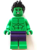 Minifigurka: SH0857:  Hulk - Minifigure, Dark Purple Pants, Spiked Hair, Open Mouth Smile / Angry
