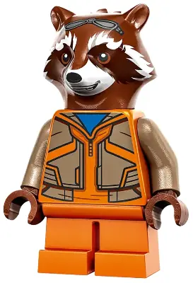 SH0858:  Rocket Raccoon - Orange and Dark Tan Outfit, Reddish Brown Head