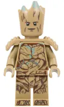 Minifigurka: SH0874:  Groot, Teen Groot - Dark Tan with Shoulder Armor