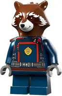 Minifigurka: SH0875:  Rocket Raccoon - Dark Blue Guardians Suit, Reddish Brown Head