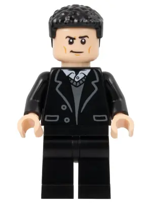 SH0884:  Bruce Wayne - Black Suit, Dark Bluish Gray Sweater