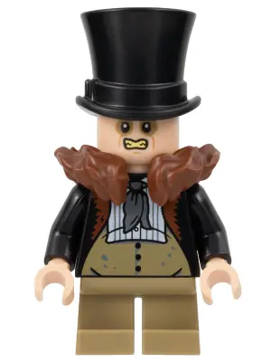 SH0887:  The Penguin - Reddish Brown Fur Collar, Dark Tan Waistcoat and Legs