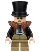 Minifigurka: SH0887:  The Penguin - Reddish Brown Fur Collar, Dark Tan Waistcoat and Legs