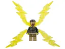 Minifigurka: SH0891:  Electro - Black and Dark Tan Outfit, Medium Brown Head, Large Electricity Wings