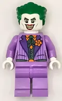 Minifigurka: SH0903:  The Joker - Medium Lavender Suit, Dark Green Vest, Green Hair Swept Back