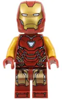 Minifigurka: SH0904:  Iron Man - Mark 85 Armor, Large Helmet Visor, Thin Red Markings on Torso