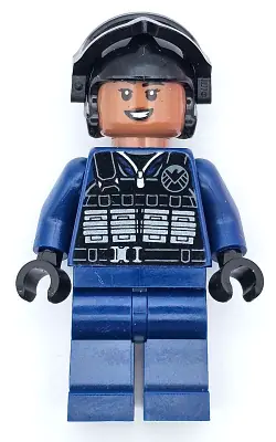 SH0917:  SHIELD Agent - Female, Tactical Vest, Black Goggles, Medium Brown Head