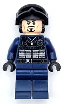 Minifigurka: SH0919:  SHIELD Agent - Tony Stark, Tactical Vest, Black Helmet and Goggles