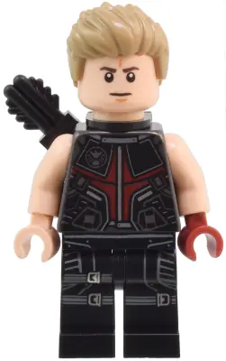SH0925:  Hawkeye - Black and Dark Red Suit, Dark Tan Hair, Quiver, Silver Zipper