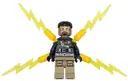 Minifigurka: SH0945:  Electro - Black and Dark Tan Outfit, Medium Brown Head, Small Electricity Wings