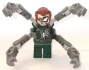 Minifigurka: SH0946:  Dr. Octopus (Otto Octavius) / Doc Ock - Dark Green Suit Half Venomized, 4 Mechanical Arms