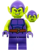 Minifigurka: SH0957:  Green Goblin - Lime Skin, Dark Purple Outfit, Medium Legs