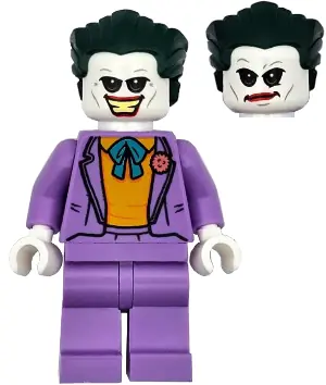 SH0960:  The Joker - Medium Lavender Suit, Bright Light Orange Vest, Dark Green Hair