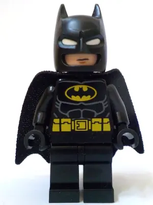 SH0964:  Batman - Black Suit, Yellow Belt, Cowl with White Eyes, Neutral / Angry with Bared Teeth