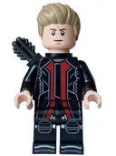 Minifigurka: SH0969:  Hawkeye - Black and Dark Red Suit, Dark Tan Hair, Quiver, Silver Boot Tips