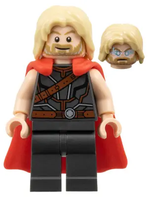SH0979:  Thor - Flexible Rubber Cape, Pearl Dark Gray Legs, Tousled Hair