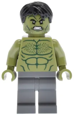 SH1013:  Hulk - Minifigure, Dark Bluish Gray Legs