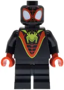 Minifigurka: SH1034:  Spider-Man (Miles 'Spin' Morales) - Black Medium Legs, Lime Spider Logo
