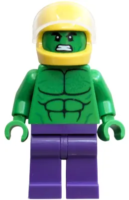 SH1043:  Hulk - Minifigure, Dark Purple Legs, Helmet