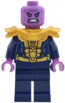 Minifigurka: SH1044:  Thanos - Minifigure, Dark Blue and Gold Outfit, Dark Blue Arms, Medium Lavender Hands, Shoulder Armor
