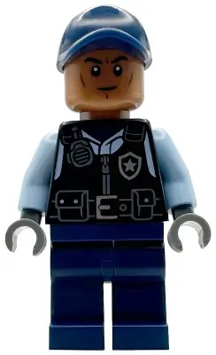 SH1076:  Security Guard Arkham Asylum - Male, Dark Blue Cap, Black Vest