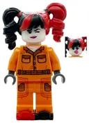 Minifigurka: SH1080:  Harley Quinn - Prison Jumpsuit, Side Pockets, Pigtails, Roller Skates