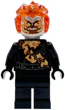Minifigurka: SH1095:  Ghost Rider, Johnathon 'Johnny' Blaze - White Head, Flaming Chain