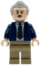 Minifigurka: SH1100:  J. Jonah Jameson - Dark Blue Suit, Light Bluish Gray Hair