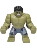 Minifigurka: SH1104:  Hulk - Giant, Sand Blue Pants with Lavender Panels, Raging with Clenched Teeth