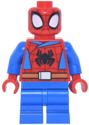 SH1105:  Spider-Man (Peter 'Spidey' Parker) - Medium Legs, Black Spider Logo, Dark Orange Belt