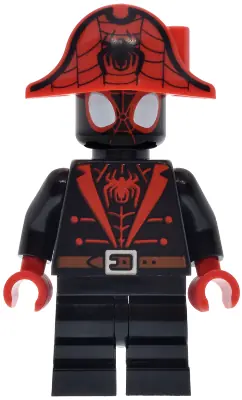 SH1110:  Spider-Man (Miles 'Spin' Morales) - Black Medium Legs, Red Spider Log, Pirate Hat