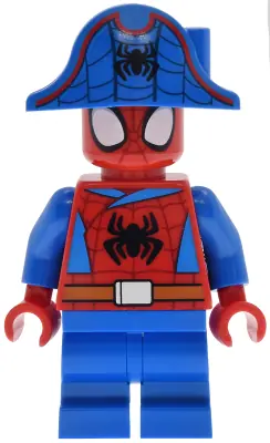 SH1111:  Spider-Man (Peter 'Spidey' Parker) - Medium Legs, Black Spider Logo, Dark Orange Belt, Pirate Hat