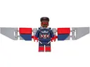 Minifigurka: SH1162:  Captain America (Sam Wilson) - Dark Blue Suit, Dark Blue Printed Legs with Red Boots, Backpack and Wings