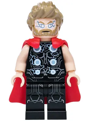 SH1166:  Thor - Flexible Rubber Cape, Black Legs, Dark Tan Spiked Hair