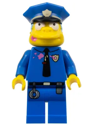 SIM023:  Chief Wiggum with Dark Pink Frosting Splotches on Face and Shirt