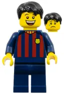 Minifigurka: SOC145:  Soccer Fan - FC Barcelona, Male, Dark Blue Legs