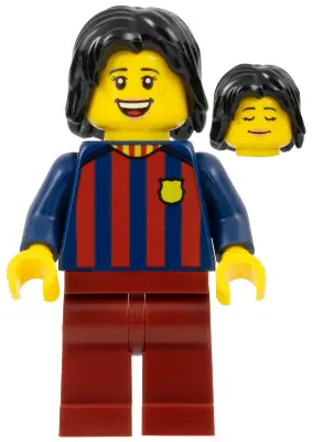 SOC147:  Soccer Fan - FC Barcelona, Female, Dark Red Legs