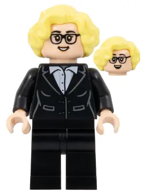 SOC168:  Soccer Coach - Black Suit, Glasses, Bright Light Yellow Hair