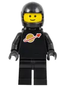 Minifigurka: SP003NEW2:  Classic Space - Black with Air Tanks and Motorcycle (Standard) Helmet, Logo High on Torso (Second Reissue)