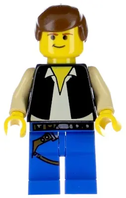SW0014:  Han Solo - Yellow Head, Black Vest over Tan Shirt, Blue Legs with Belts