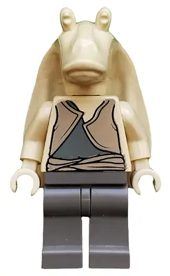 SW0017:  Jar Jar Binks - Tan Torso, Plain Tan Head, Dark Gray Legs