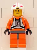 Minifigurka: SW0019A:  Luke Skywalker - Pilot Suit, Simple Torso and Helmet, Dark Bluish Gray Hips, Yellow Head